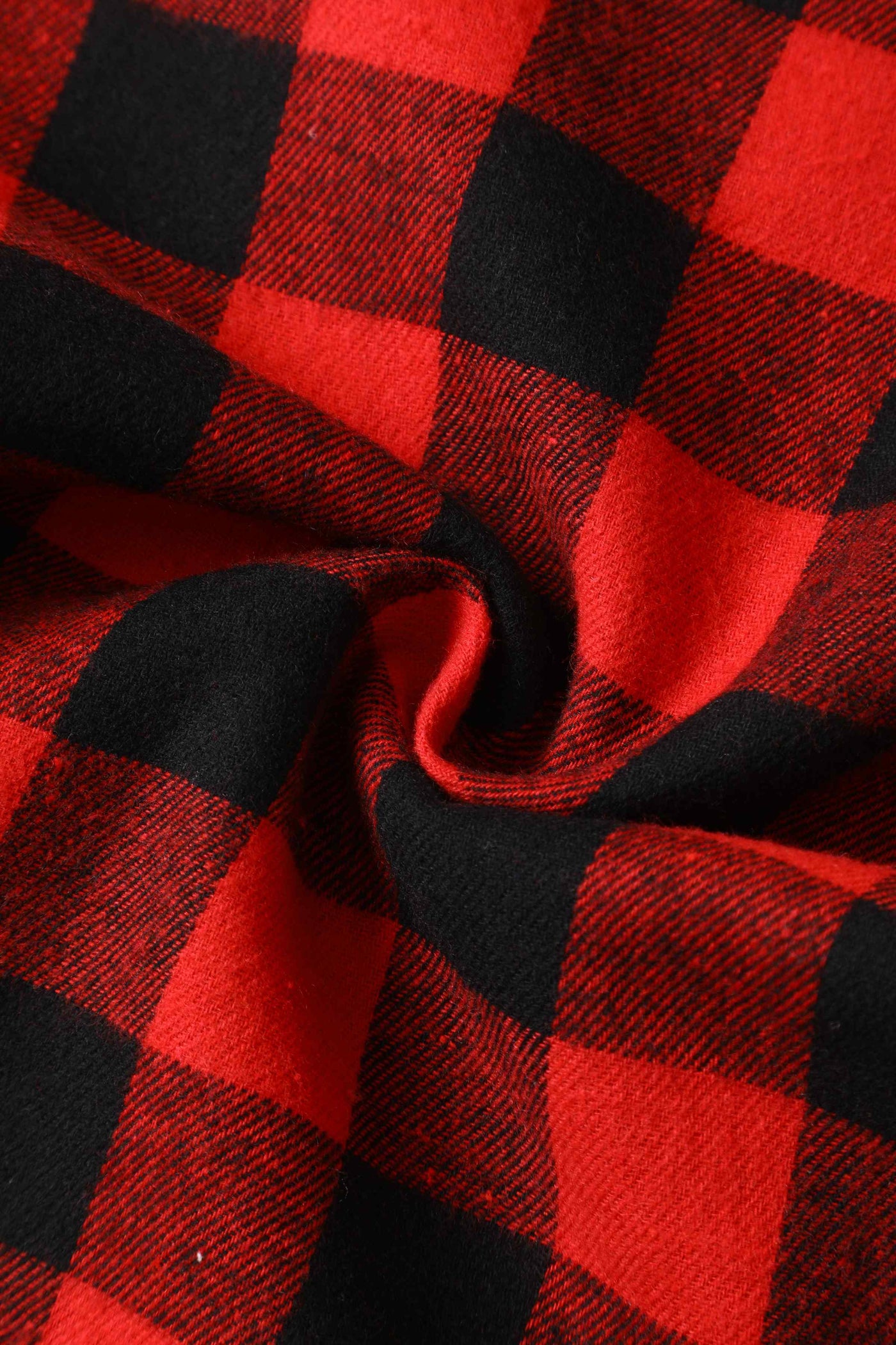 Close up view of Red Check Jumpsuit