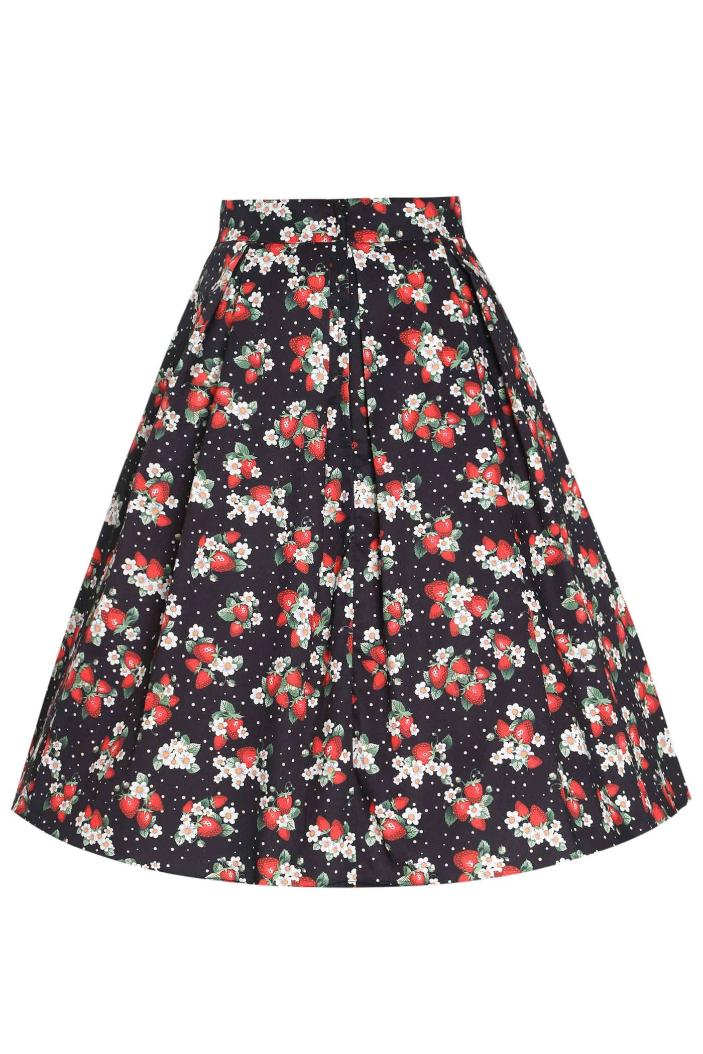 Back view of Rockabilly Strawberry A-line Skirt