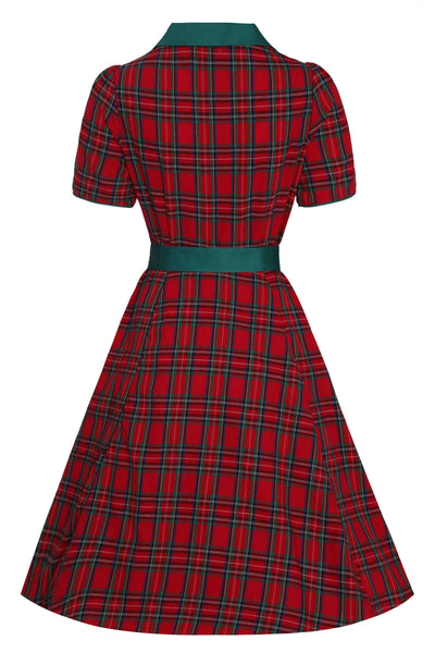 Penelope Royal Stewart Red Tartan Shirt Dress