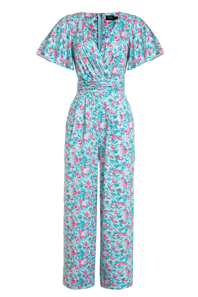 Pink Flamingo Baby Blue Jumpsuit