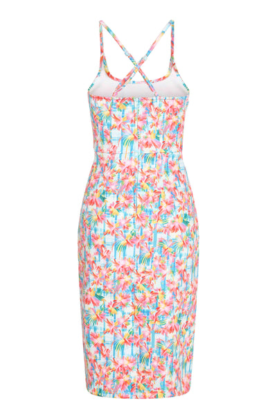 Back view of Summer Floral Fitted Dress