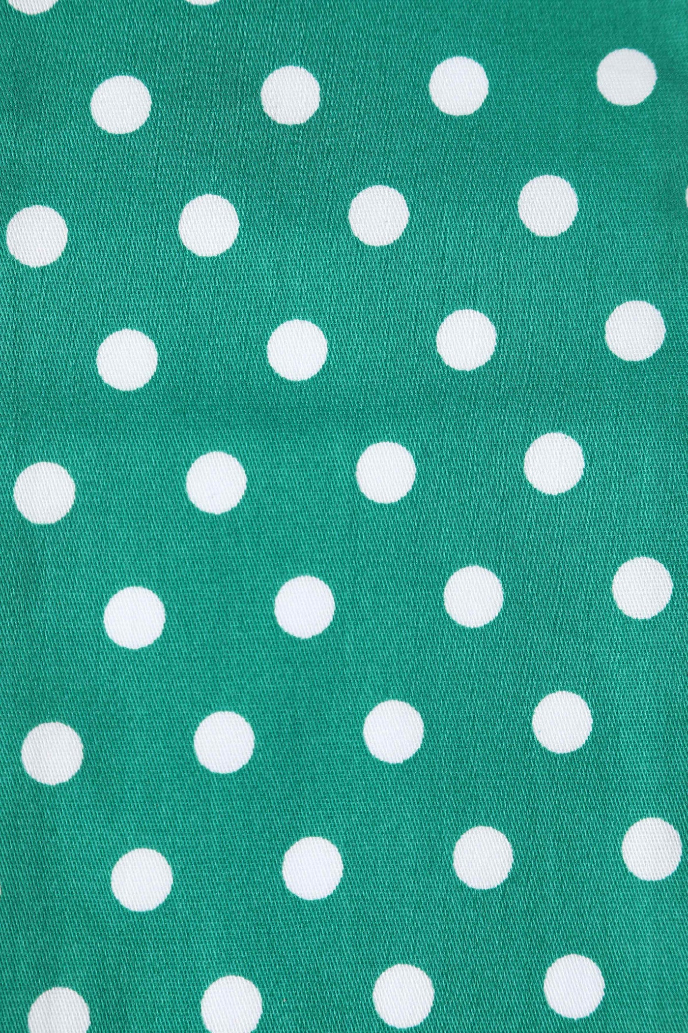 Close up View of Tie Knot Green Polka Dot Reversible Headband