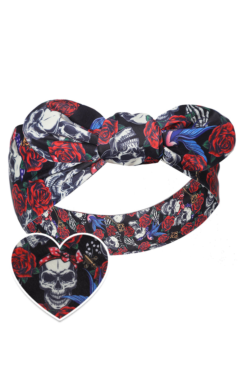 Tie Knot Pinup Skull Headband