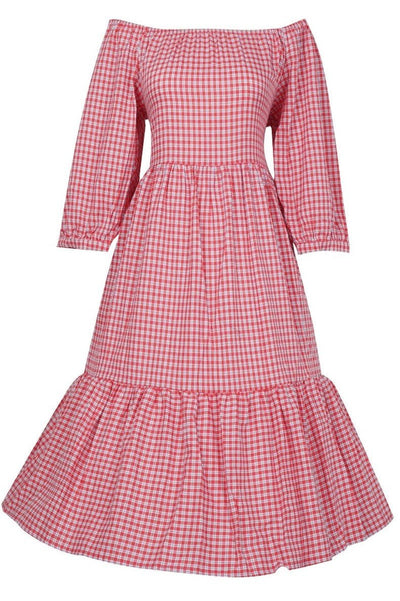 Sonia Floaty Day Dress in Red Gingham