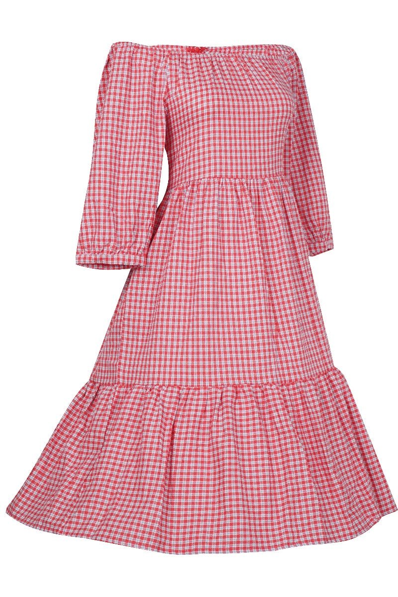 Sonia Floaty Day Dress in Red Gingham