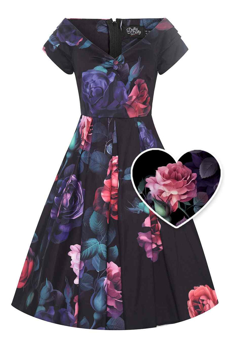 Front view of Peony Garden Off Shoulder Dress