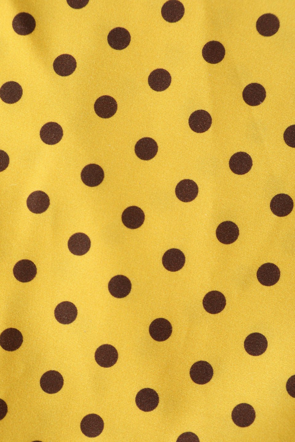 Close up view of Yellow Polka Dot Off Shoulder Dress