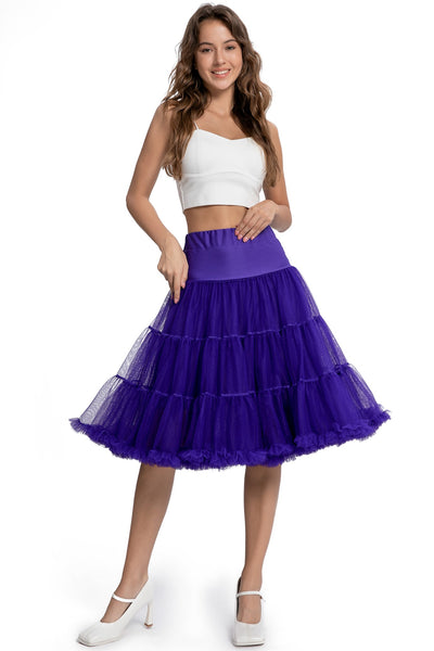 Model photo of Fluffy Net Petticoat 25.5” In Purple