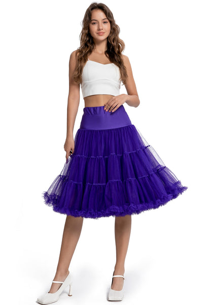 Model photo of Fluffy Net Petticoat 25.5” In Purple