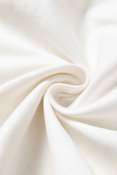 Close up View of White Mesh Panel Bridal Swing Dress
