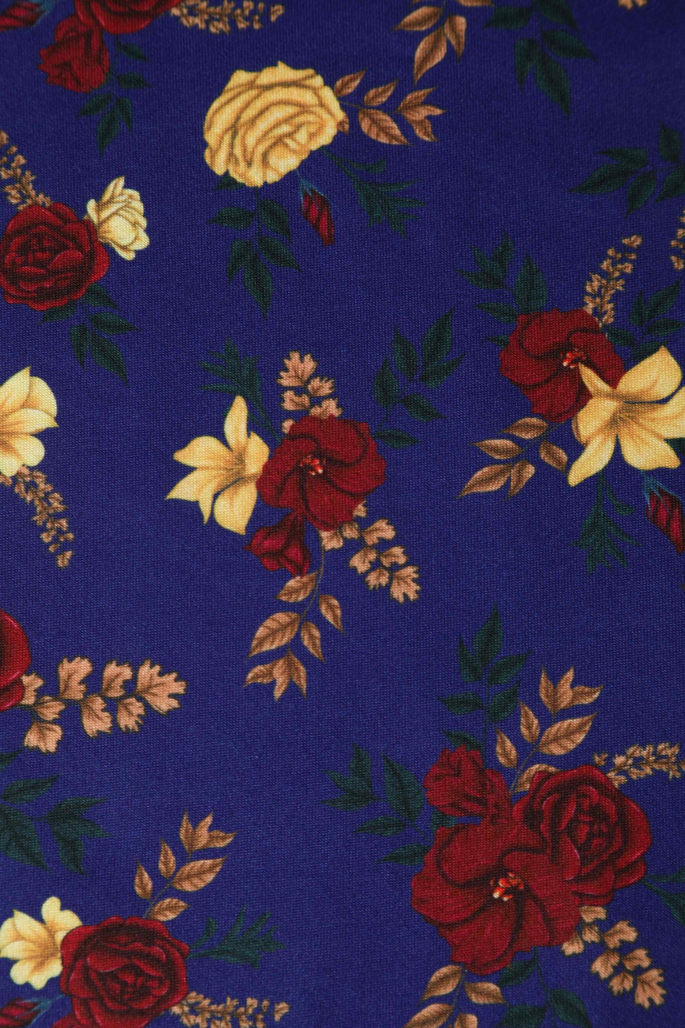 Close up view of Winter Floral Flared Dress