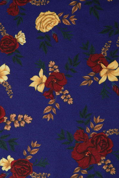 Close up view of Winter Floral Flared Dress