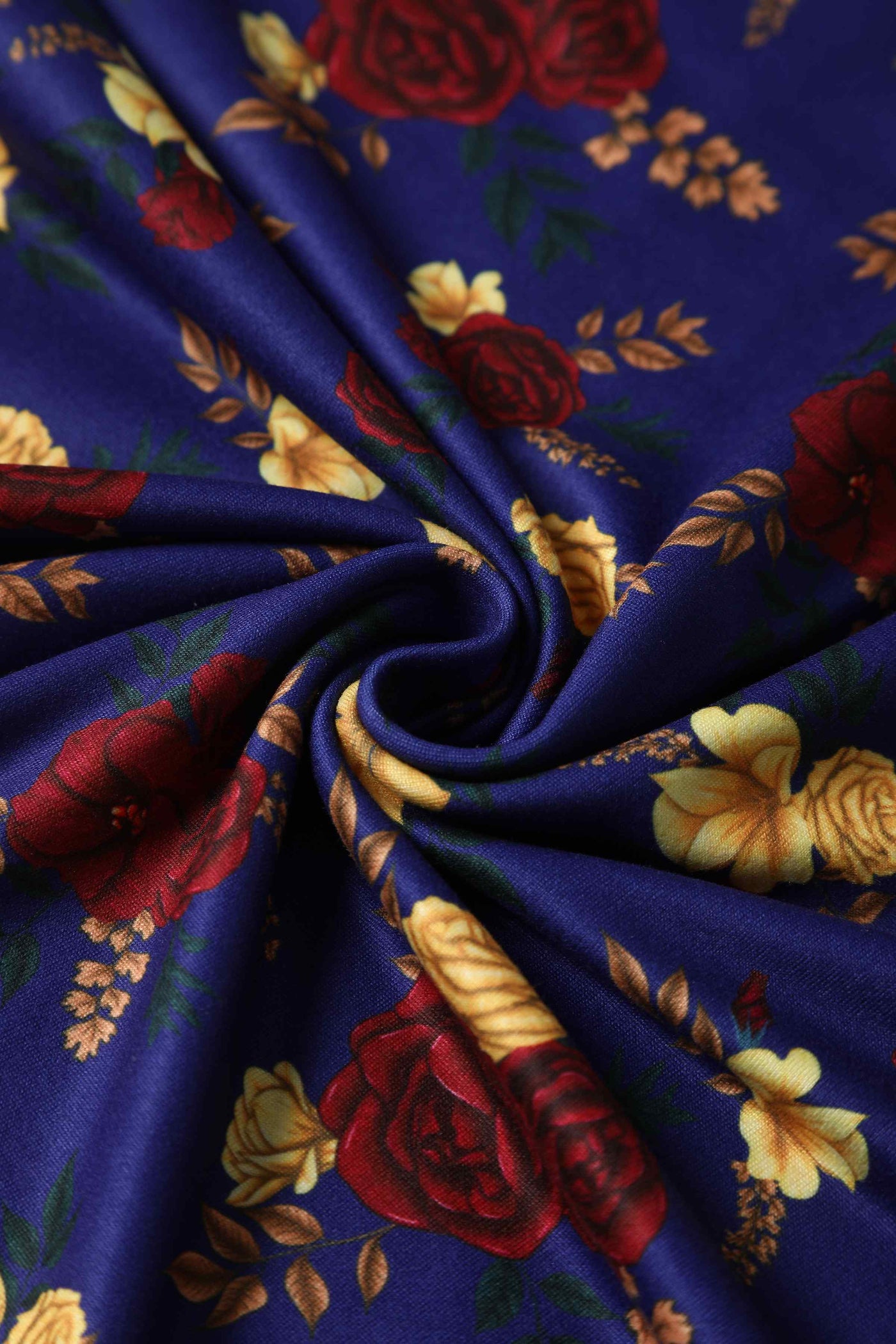 Close up view of Winter Floral Flared Dress