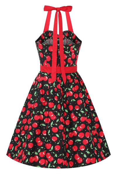 Halterneck Cherry Swing Dress