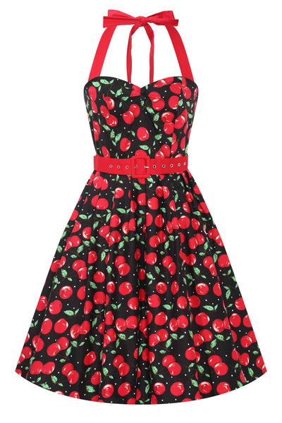 Sophia Halterneck Cherry Swing Dress