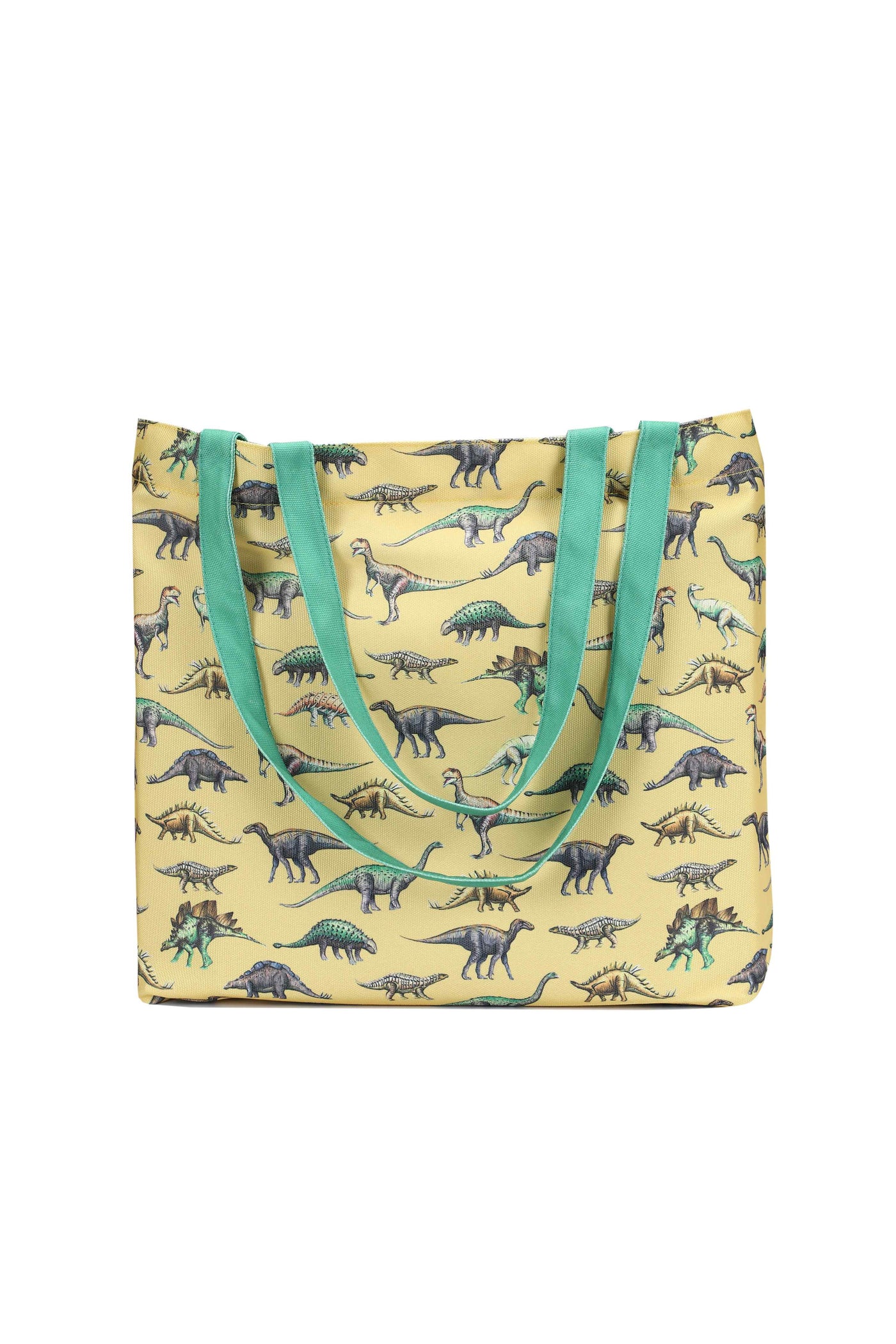 Yellow Antique Dinosaur Print Canvas Bag