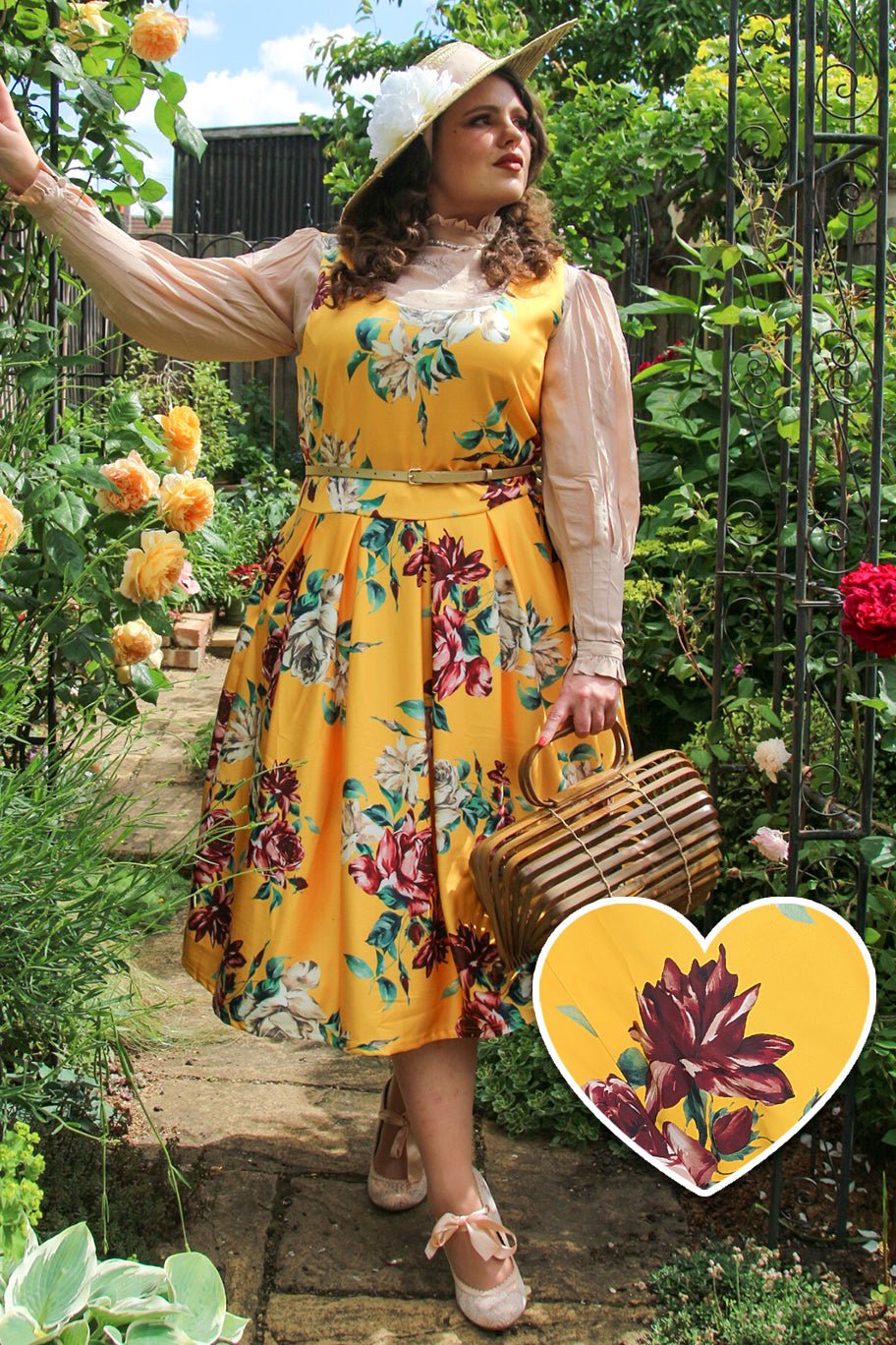 Yellow Floral Swing Dress