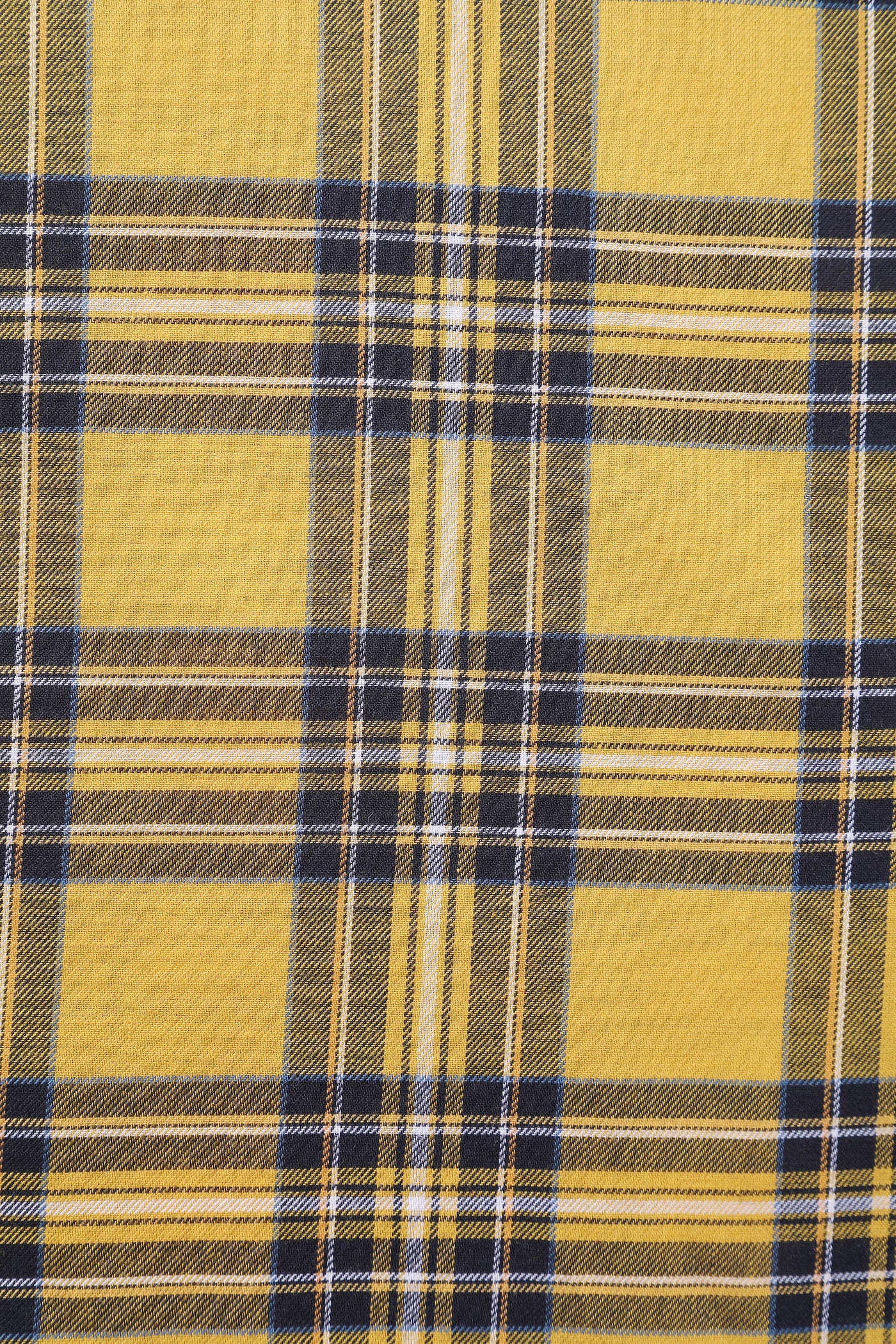 Close up view of Yellow Tartan Shirt Dress