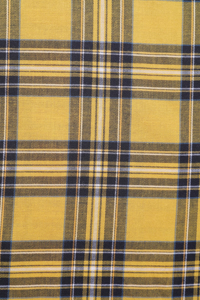 Close up view of Yellow Tartan Shirt Dress