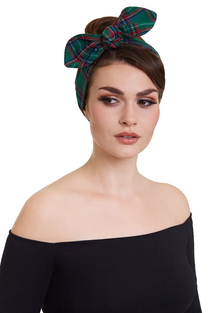 Headband in Green Tartan