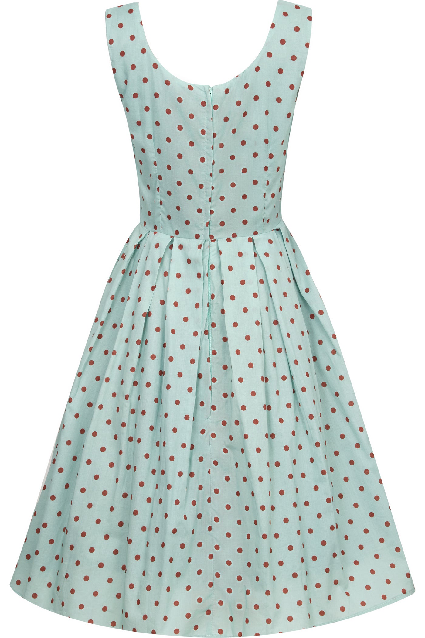 Light Blue & Red Polka Swing Dress