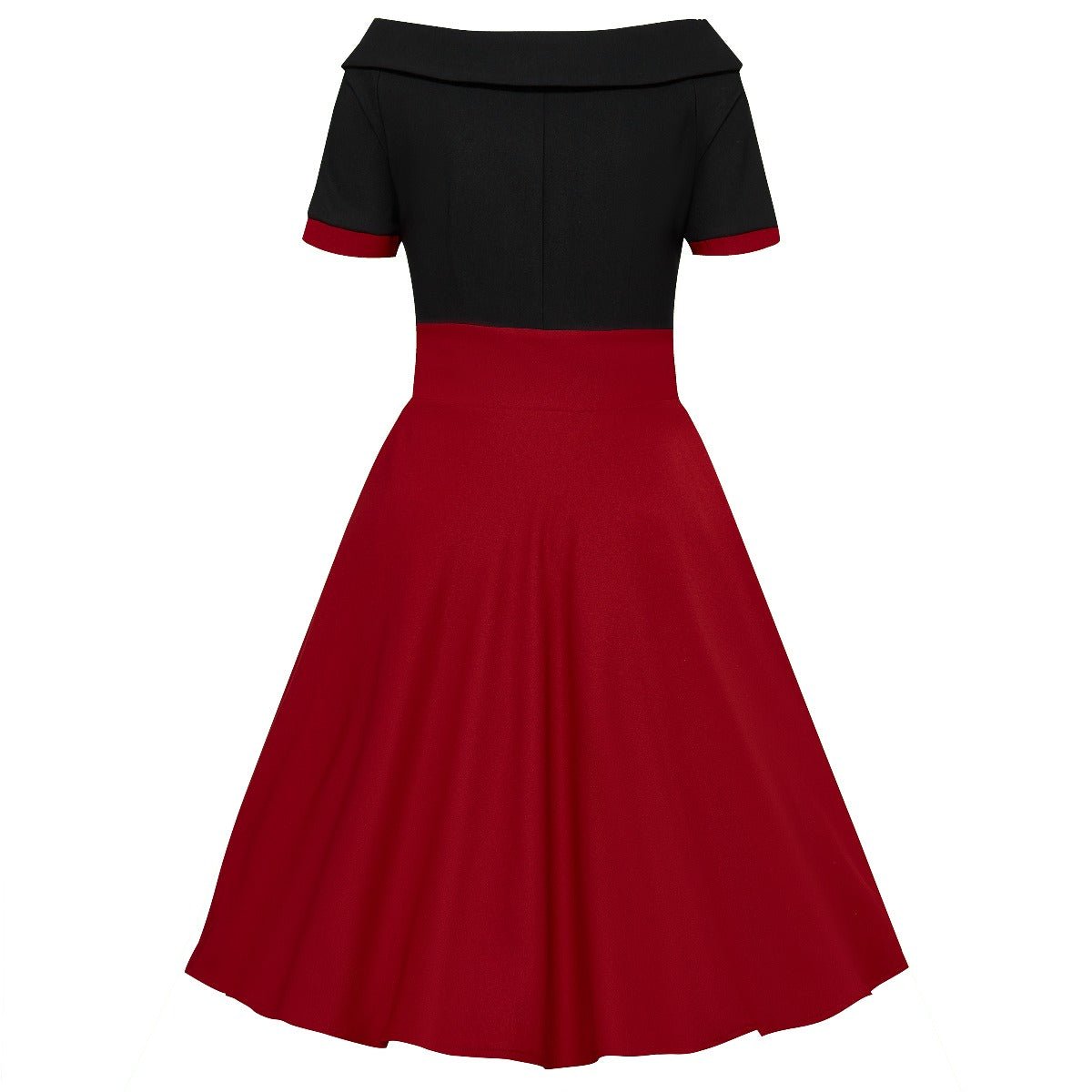 Full Circle Swing Dress - Black & Burgundy Red SuccessActive