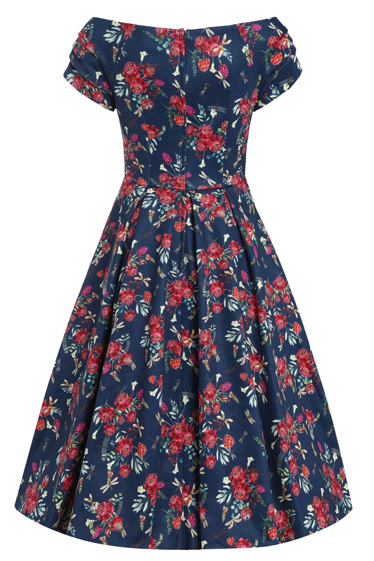 Lily Floral Dragonfly Off Shoulder Dress