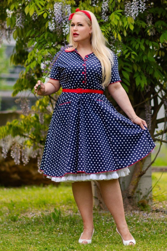 60's style polka dot dress best sale