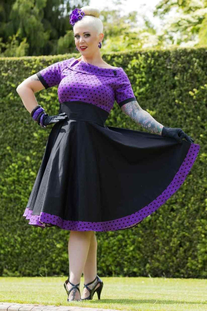 Purple and black on sale plus size dress