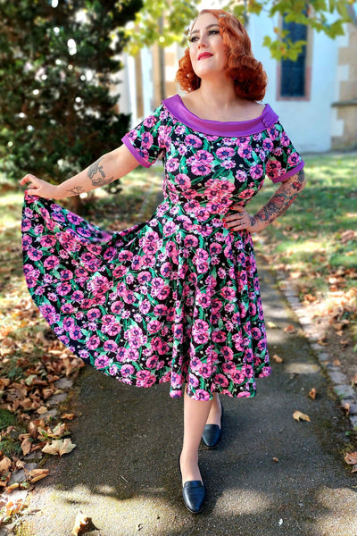 Purple Poppy Swing Dress