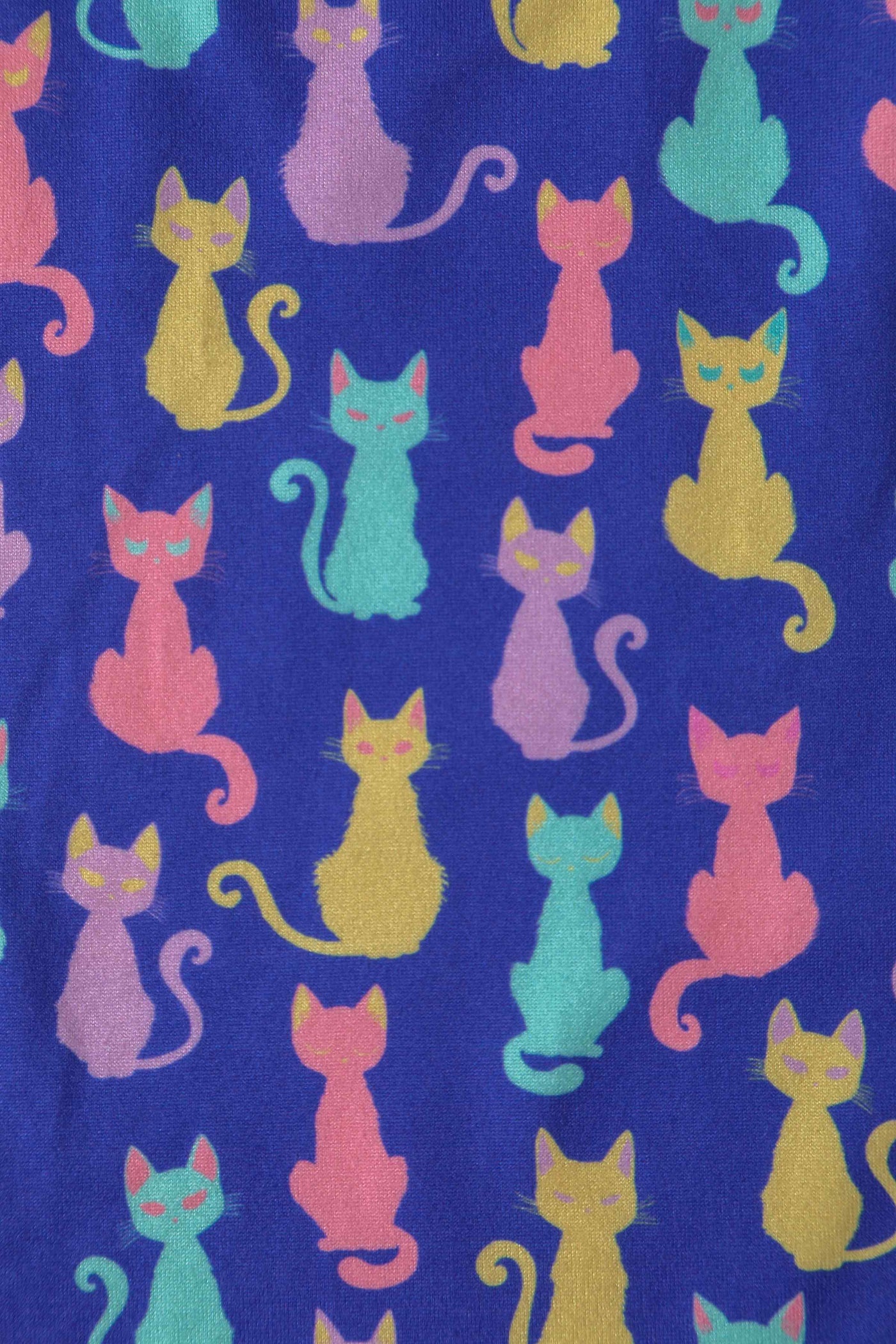 Close up View of Quirky Purple Rainbow Cat Jumpsuit