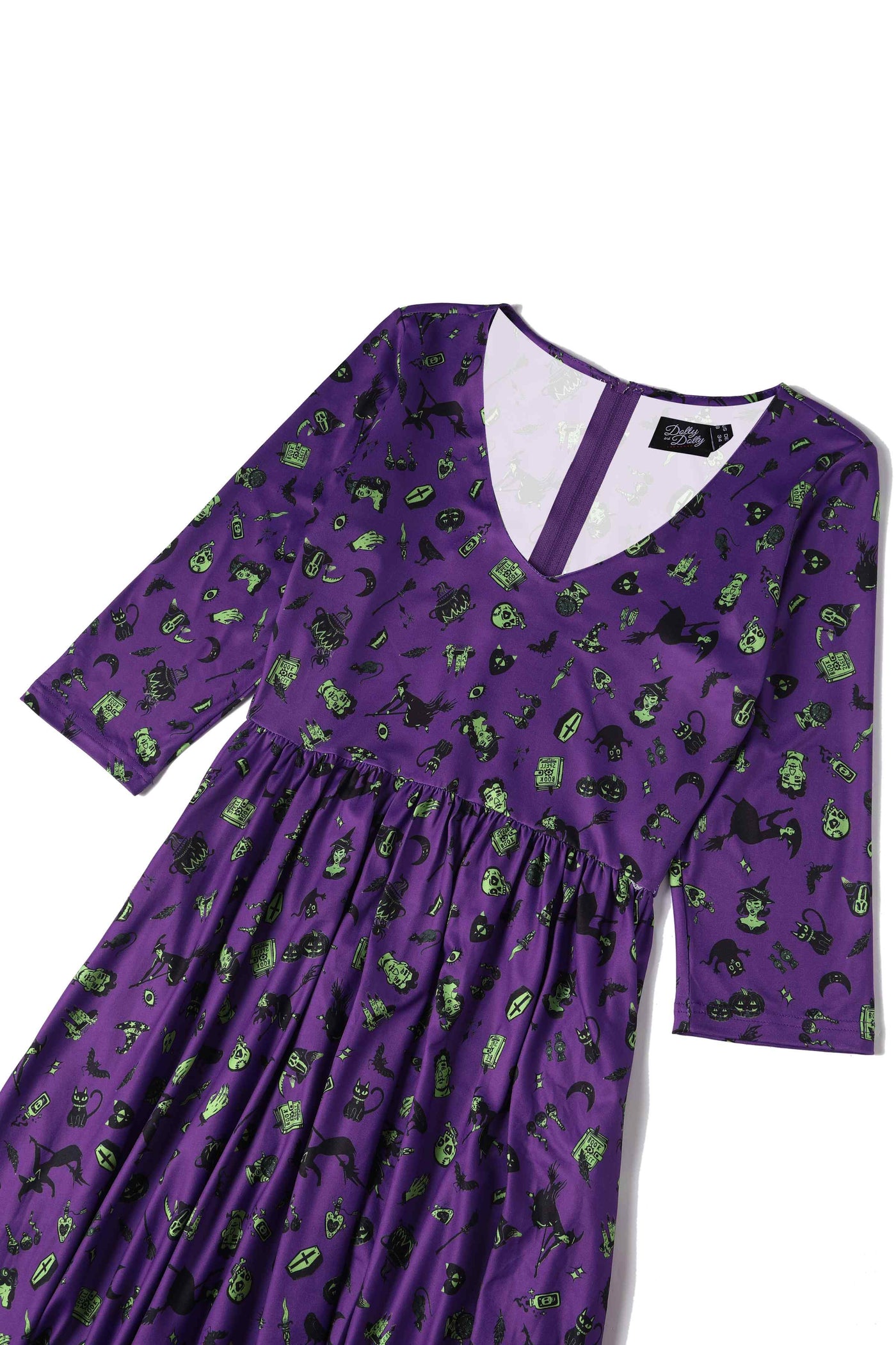Purple Wizard & Witch Long Sleeved Dress